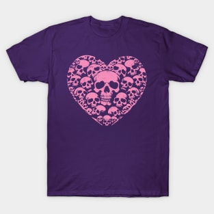 skulls love heart T-Shirt